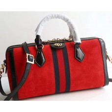 Gucci Ophidia Medium Top Handle Bag ‎524532 Red Suede 2018