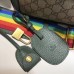 Gucci GG Supreme Briefcase Bag With Rainbow Strap 484663 Green 2017