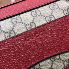 Gucci GG Supreme Briefcase Bag With Rainbow Strap 484663 Red 2017