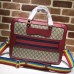 Gucci GG Supreme Briefcase Bag With Rainbow Strap 484663 Red 2017