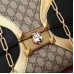 Gucci GG Supreme  And Leather Top Handle Bag 476435 Black/Gold 2017