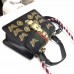 Gucci Sylvie Metal Animal Insects Studs Leather Top Handle Mini Bag 470270 Black 2017