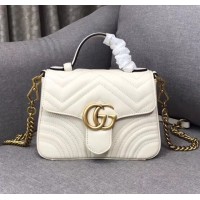 Gucci GG Marmont Mini Top Handle Bag 547260 White 2018