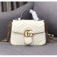 Gucci GG Marmont Mini Top Handle Bag 547260 White 2018