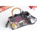 Gucci Lilith Embroidered Leather Top Handle Bag 453750 Tiger Black(YILU-722702)