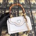 Gucci Frame Print Leather Top Handle Bag 495881 White 2018