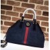 Gucci RE(BELLE) Suede Medium Top Handle Bag ‎516459 Navy Blue 2018