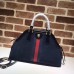 Gucci RE(BELLE) Suede Medium Top Handle Bag ‎516459 Navy Blue 2018