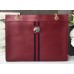 Gucci Vintage Web Rajah Large Tote Bag 537219 Leather Red 2019