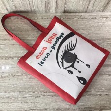 Gucci Caflskin Eye With Tears Levon Goodbye Tote Bag White/Red 2018