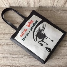 Gucci Caflskin Eye With Tears Levon Goodbye Tote Bag White/Black 2018