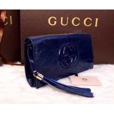 Gucci Soho leather clutch 336753 Dark Blue