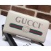 Gucci Print Vintage Logo Grained Leather Zip Around Wallet 496317 White