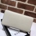 Gucci Print Vintage Logo Grained Leather Zip Around Wallet 496317 White