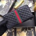 Gucci Leather Zip Around Wallet with Double G 536450 Black