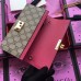 Gucci Padlock GG Canvas and Calfskin Continental Chain Wallet 453506 Red