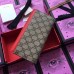 Gucci Padlock GG Canvas and Calfskin Continental Chain Wallet 453506 Red