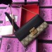 Gucci Padlock GG Canvas and Calfskin Continental Chain Wallet 453506 Black