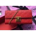 Gucci Padlock GG Signature Leather Continental Chain Wallet 453506 Red