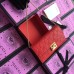 Gucci Padlock GG Signature Leather Continental Chain Wallet 453506 Red