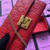 Gucci Padlock GG Signature Leather Continental Chain Wallet 453506 Red