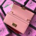 Gucci Padlock Calfskin Continental Chain Wallet 453506 Pink