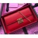 Gucci Padlock Calfskin Continental Chain Wallet 453506 Red