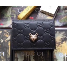 Gucci Signature Card Case with Cat 548057 Black