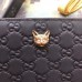 Gucci Signature Zip Around Wallet with Cat 548058 Black 2018