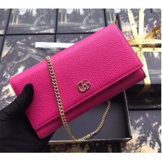Gucci GG Marmont Leather Chain Wallet ‎546585 Pink 2018