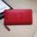 GUCCI SOHO WALLET 308004 IN GRAINED LEATHER red