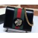 Gucci Vintage Web Rajah Chain Card Case Wallet 573790 Leather Black