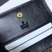 Gucci Vintage Web Rajah Chain Card Case Wallet 573790 Leather Black