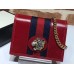 Gucci Vintage Web Rajah Chain Card Case Wallet 573790 Leather Red 2019