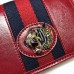 Gucci Vintage Web Rajah Chain Card Case Wallet 573790 Leather Red 2019