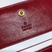 Gucci Vintage Web Rajah Chain Card Case Wallet 573790 Leather Red 2019