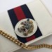 Gucci Vintage Web Rajah Chain Card Case Wallet 573790 Leather White