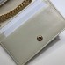 Gucci Vintage Web Rajah Chain Card Case Wallet 573790 Leather White