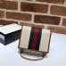 Gucci Vintage Web Rajah Chain Card Case Wallet 573790 Canvas Beige