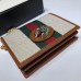 Gucci Vintage Web Rajah Chain Card Case Wallet 573790 Canvas Beige
