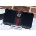 Gucci Vintage Web Rajah Zip Around Wallet 573791 Leather Black