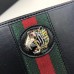 Gucci Vintage Web Rajah Zip Around Wallet 573791 Leather Black