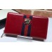 Gucci Vintage Web Rajah Zip Around Wallet 573791 Leather Red