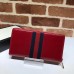 Gucci Vintage Web Rajah Zip Around Wallet 573791 Leather Red