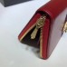 Gucci Vintage Web Rajah Zip Around Wallet 573791 Leather Red