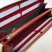 Gucci Vintage Web Rajah Zip Around Wallet 573791 Leather Red