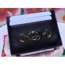 Gucci Zumi Grainy Leather Card Case 570679 Black 2019