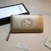 GUCCI SOHO WALLET 308004 IN GRAINED LEATHER metallic gold