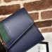 Gucci Web Sylvie Leather Continental Wallet 476084 Navy Blue 2017