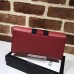 Gucci Web Sylvie Leather Continental Wallet 476084 Red 2017